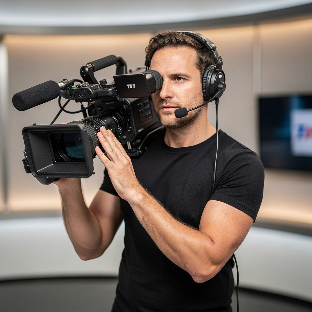 Camera operator filming a live show