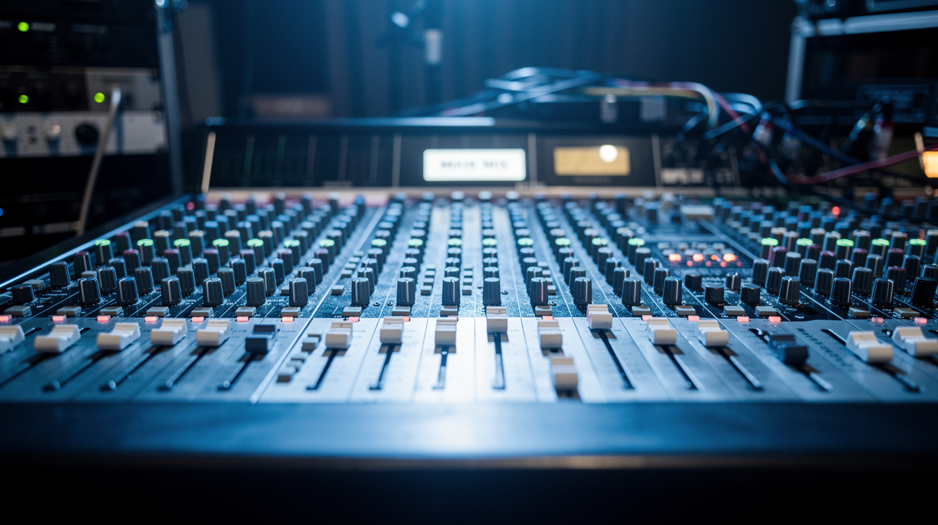 Audio mixing console for live sound